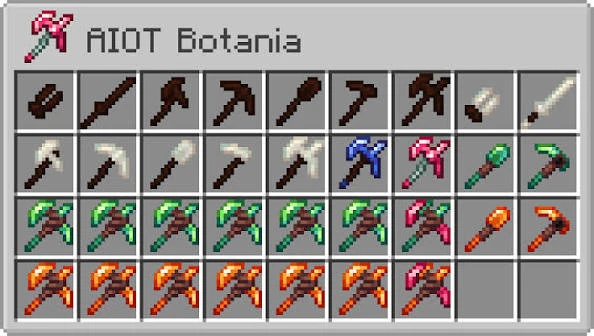 Botania tools and equipment grid